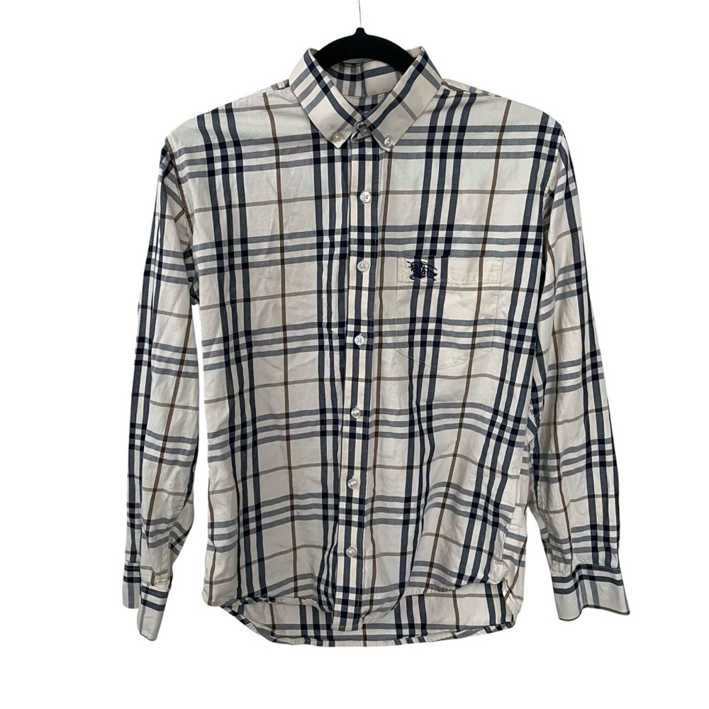 BURBERRY London Men's Nova Check Button Down Shirt Medium